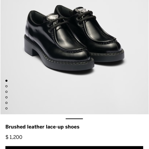 Prada brushed leather lace up loafers - Picture 1 of 11
